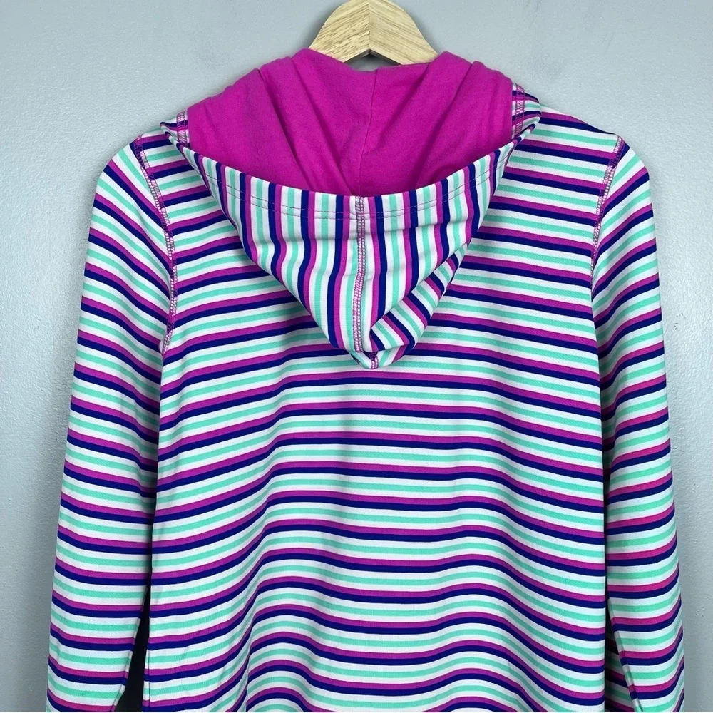 Nike Girls Striped Full Zip Perfromance Jacket with Nike Logo Size XL Activewear